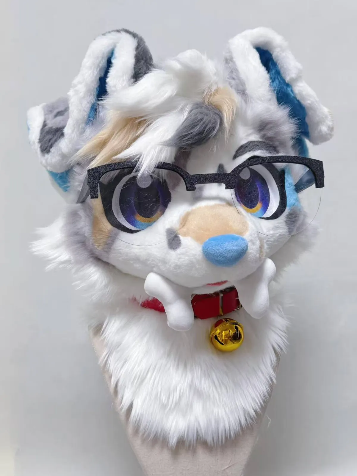 White & grey meteor husky head