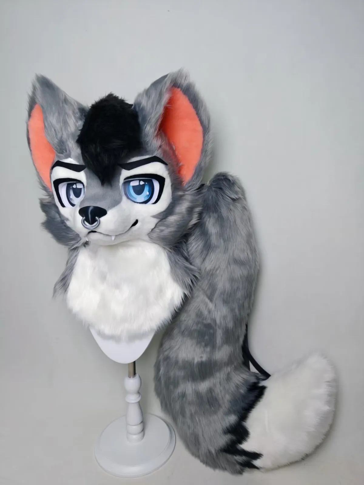 Grey wolf fursuit with matching tail