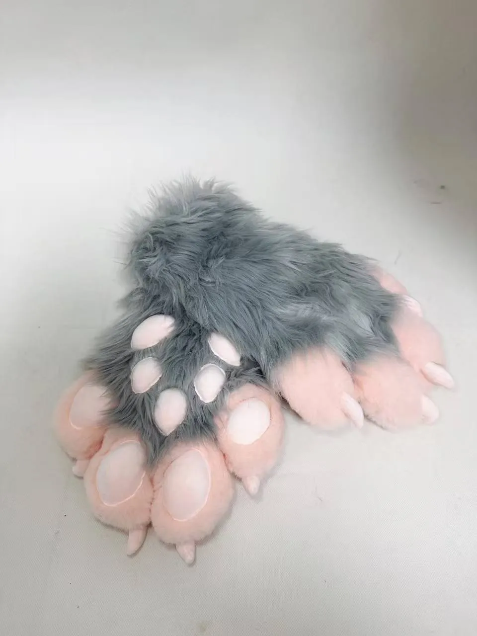 Grey & pink cat-fox paws