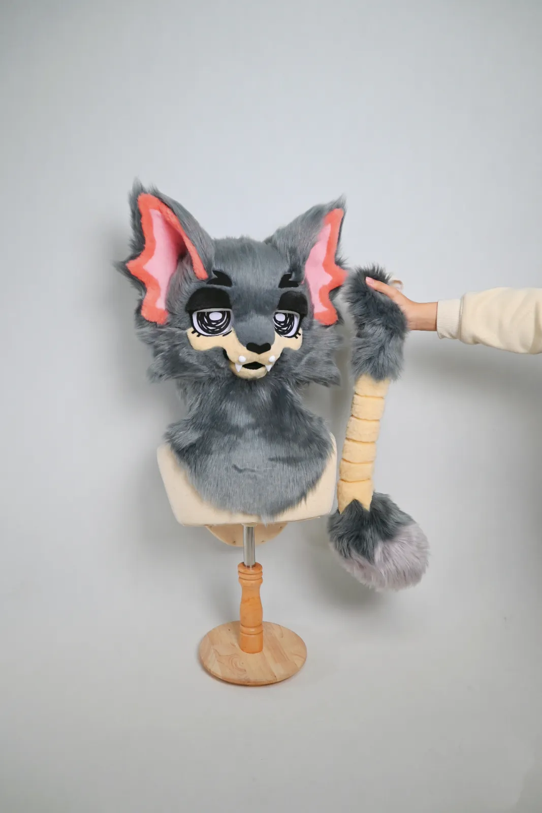 Lumiseed fursuit — grey tabby